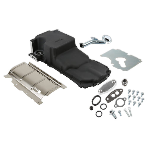 Holley Gen V LT Swap Oil Pan 302-20BK with Turbo Return - Black