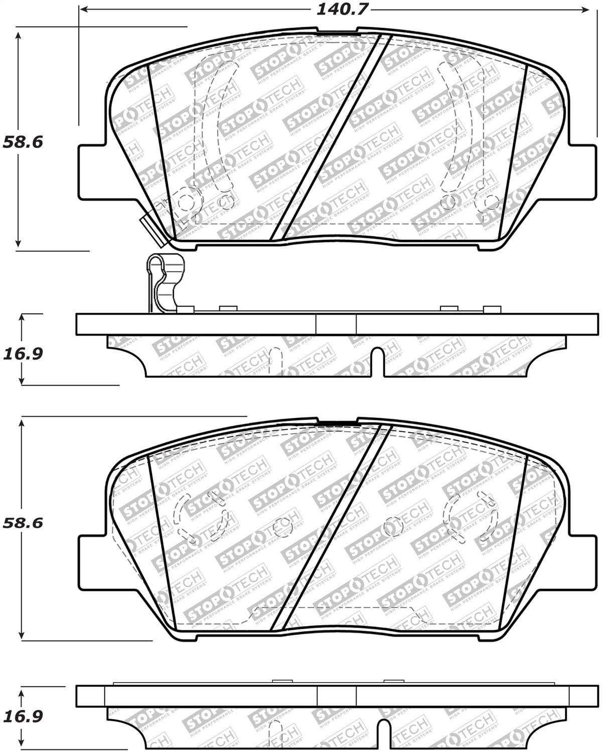 Brake Pads StopTech 305.14130 Street Select with Hardware