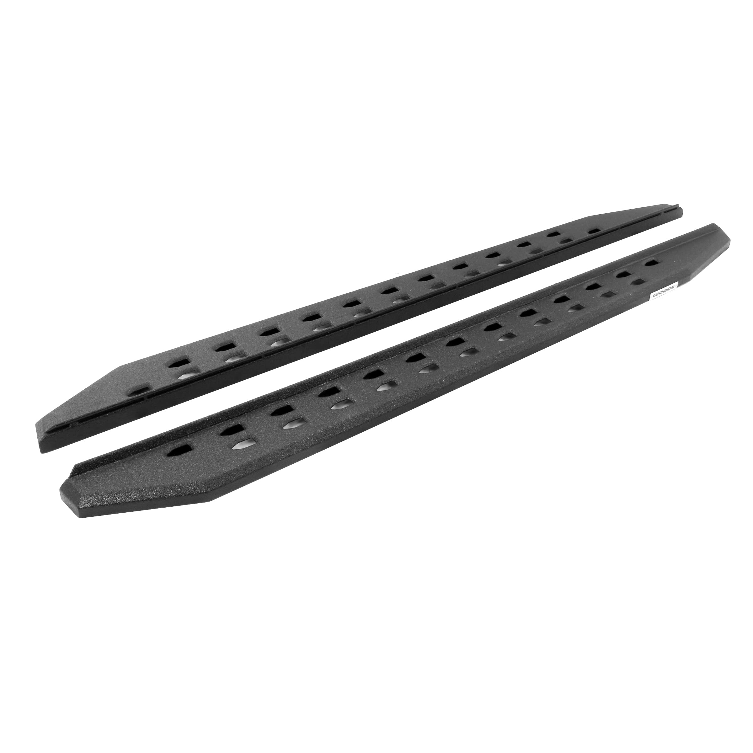 RB20 Slim Running Boards Go Rhino | 73", Galvanized Steel, Protective Bedliner Coating | 69400073ST