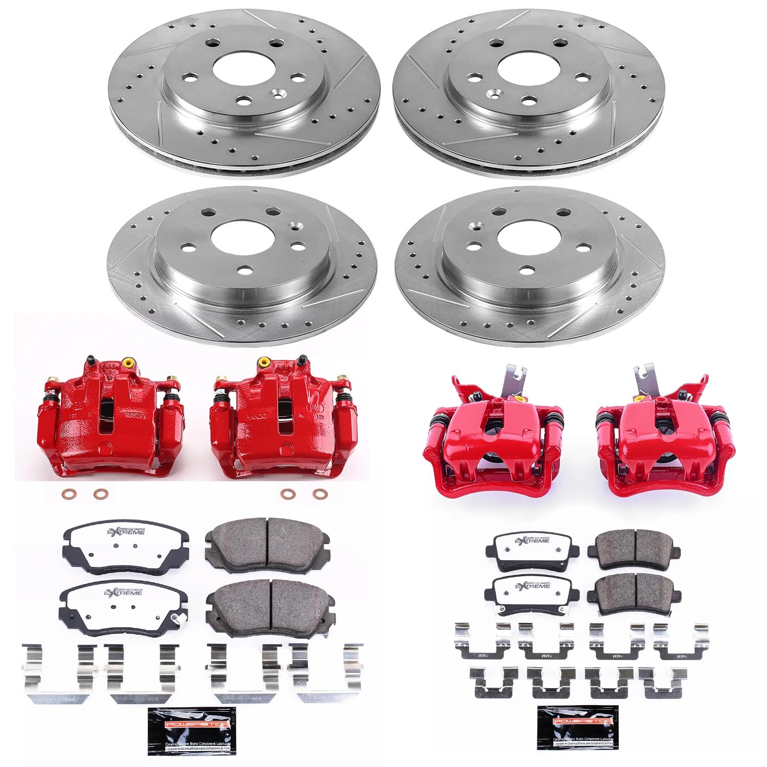 Power Stop Z26 KC5523A-26 Front and Rear Brake Caliper Kit-Brake Rotor, Brake Pads & Calipers For Chevrolet Malibu 2014-2015, Chevrolet Malibu Limited 2016 [Model Specific]