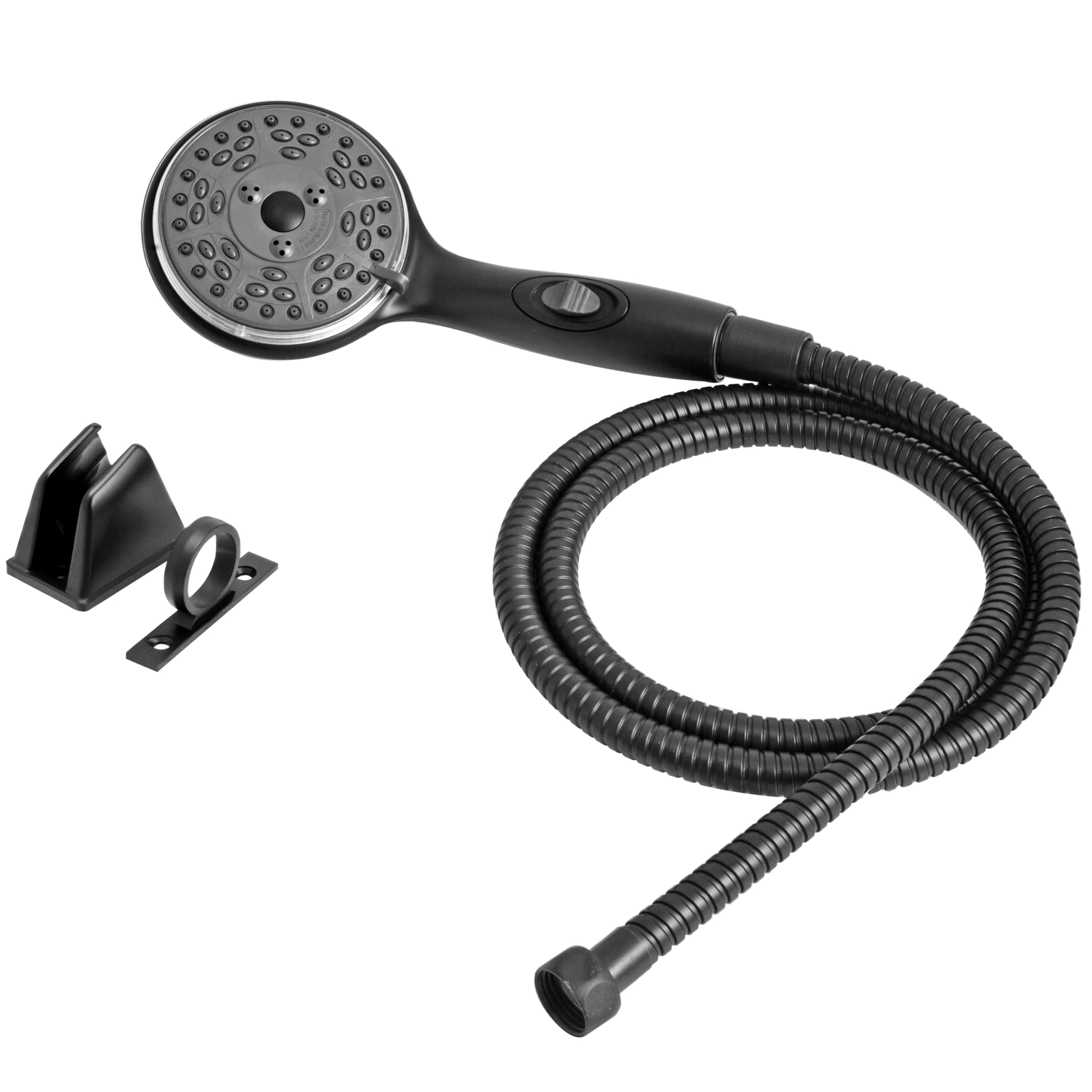 Dura Faucet Handheld Premium RV Shower Wand and Hose Kit, Eco-Friendly On/Off Switch (Matte Black)