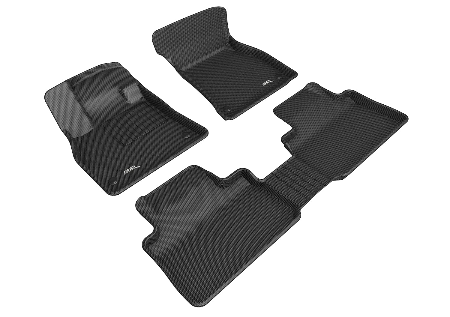 3D MAXpider Kagu Custom Fit Floor Mat (Black) Compatible with Audi E-Tron 2019-2024 / E-Tron S/Sportback/Sportback S 2022-2024 - Full Set