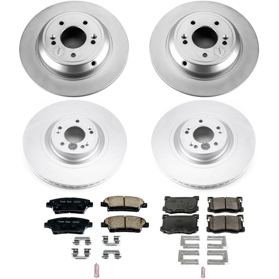 Power Stop CRK7386 Coated Brake Rotors and Z17 Front and Rear Brake Pads Kit For Buick Verano 2012-2017 Chevrolet Cruze 2014-2015 Chevrolet Volt 2011-2015 [Vehicle Specific]