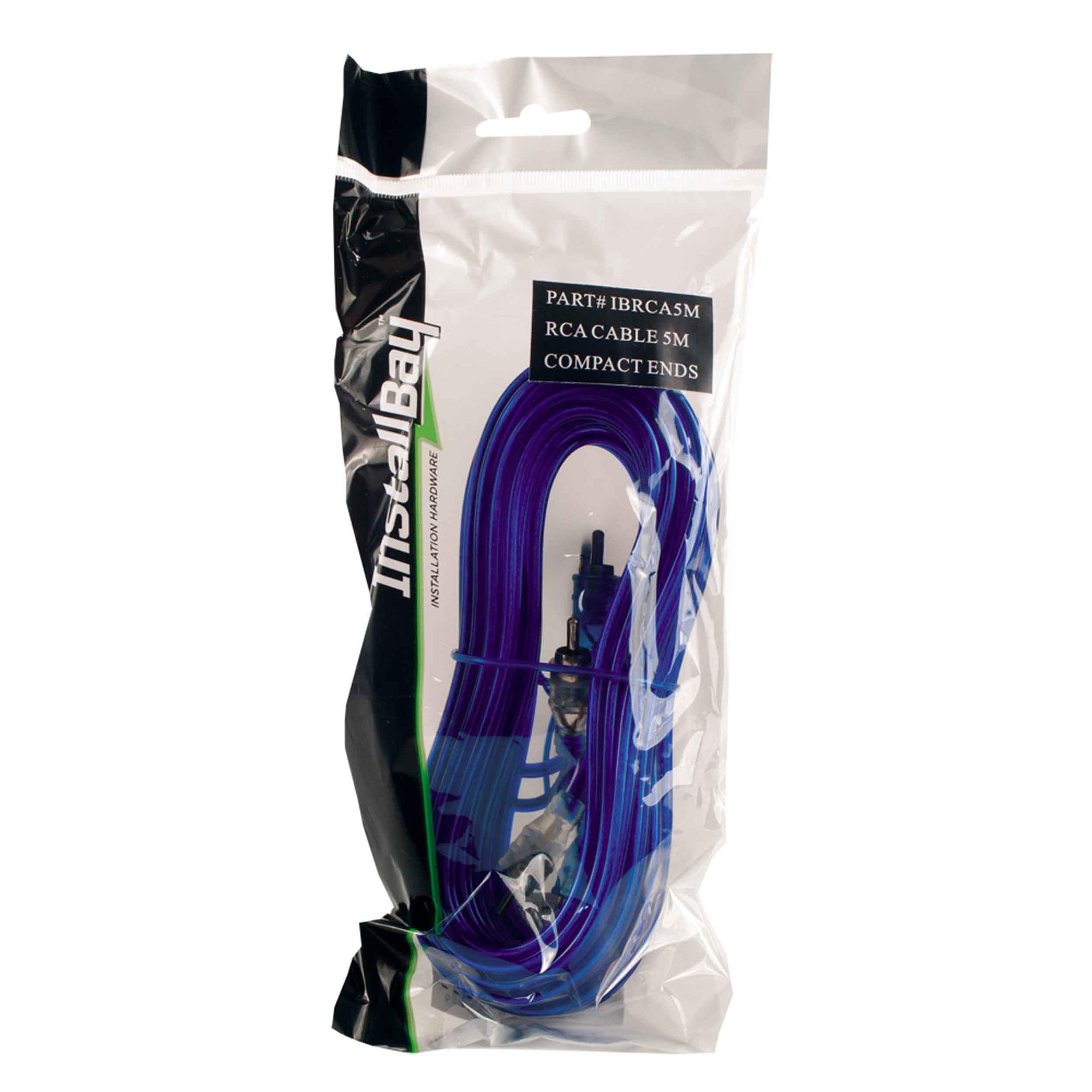 Clear Blue Install Bay RCA Cables 5M Compact Ends - Each