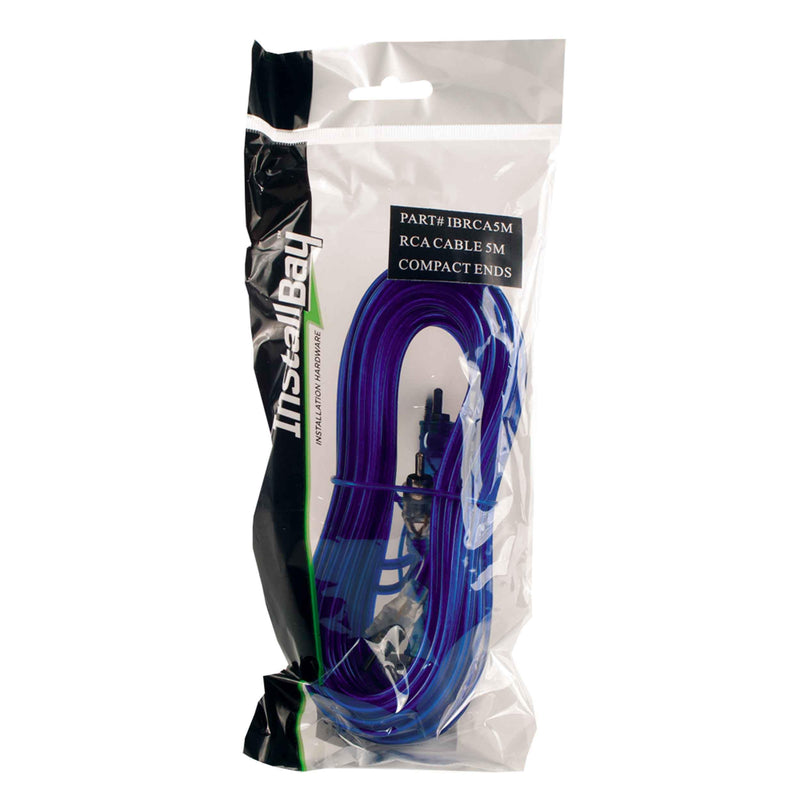 Clear Blue Install Bay RCA Cables 5M Compact Ends - Each