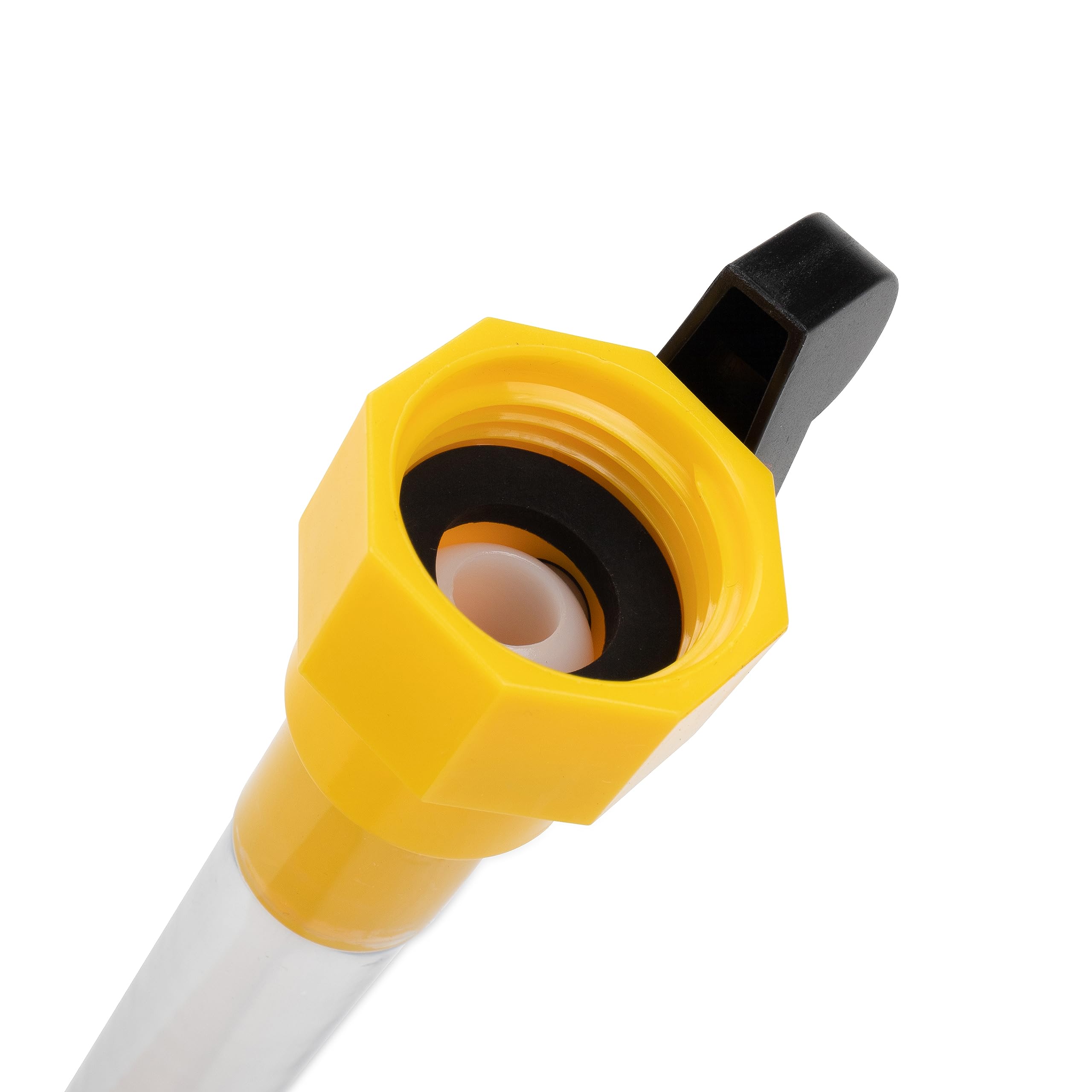 Camco 40004 Gravity Water Fill Adapter RV with Shut Off Valve and Clip - Allows for Quick Filling of Your RV's Gravity Water Fill - Adapter Fits Standard Drinking Water Hoses