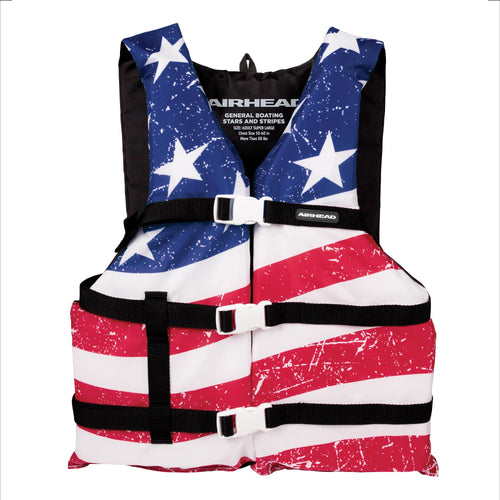 SPORTSTUFF Life Jacket, Stars and Stripes, US Coast Guard Approved, Type III, Adult, Child, Youth Sizes
