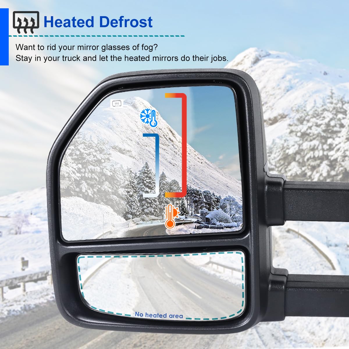 Spec-D Tuning Telescopic Black Towing Mirror Clear Signal Power Heated Compatible with 1999-2016 Ford F-250, F-350, F-450 Super Duty Left + Right Pair