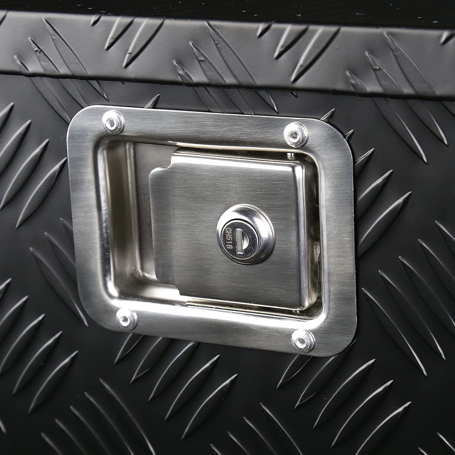 29x16x18 Truck Pickup Bed Utility Chest Aluminum Black Tool Box Trailer Storage W/Lock Key SPEC-D TUNING