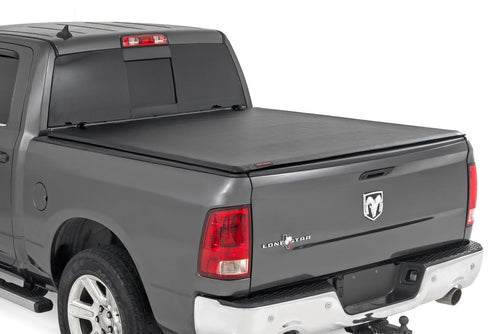 Soft Roll Up Rough Country Truck Bed Tonneau Cover for Ram 1500 (2010-2018)/2500 (2010-2025) - Fits 5'7 (67") Bed, Weatherproof Bed Cover