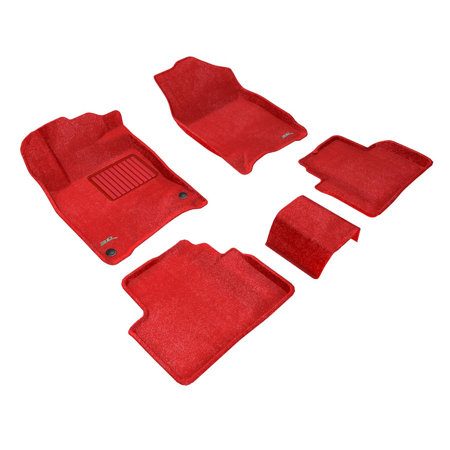 3D MAXpider Premium Custom Fit Floor Mat (Red) Compatible with Honda Civic/Civic Type R 2016-2021 - Full Set