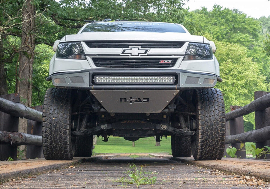 Gloss Black N-Fab Bumper | 1 Piece w/ Skid Plate | G151MRDS | Fits 2015-2022 Chevrolet Colorado