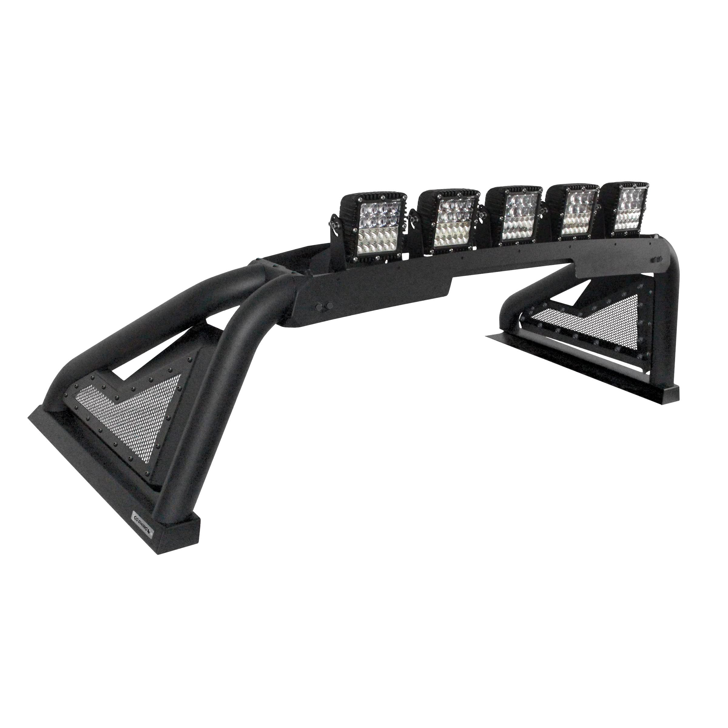 Sport Bar 2.0 Go Rhino w/Power Actuated Retractable Light Mount | Mild Steel, Textured Black | 911610T | Fits 2019-2023 Chevrolet/GMC Silverado/Sierra 1500; 2022 Silverado 1500 LTD