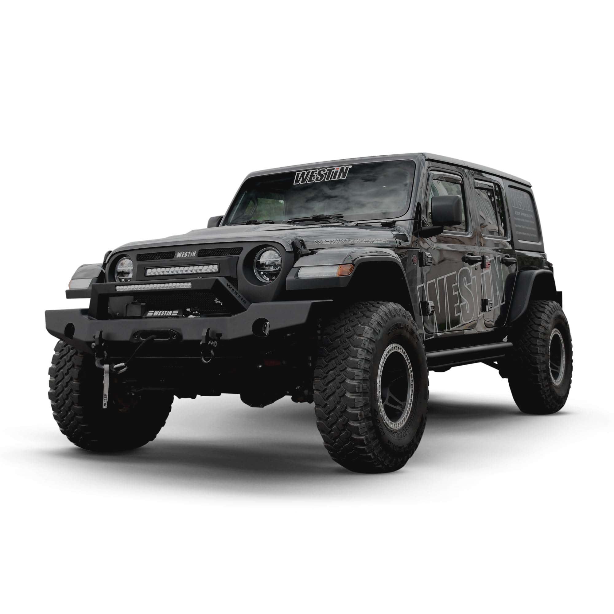 Westin WJ2 Full Width Front Bumper with LED Light Bar Mount fits 2018-2026 Wrangler JL 2020-2025 Gladiator