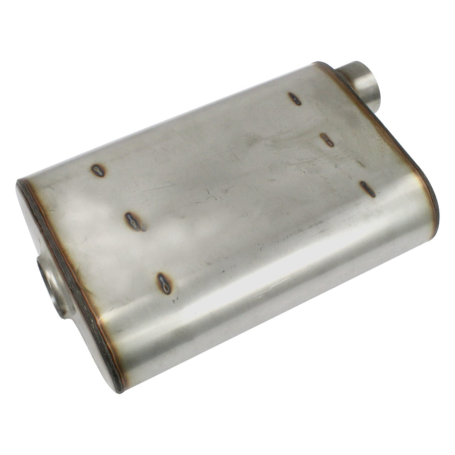 Muffler JBA 40-251400 ('Universal' Chambered Style 304SS 14'x9.75'x4' 2.5' Inlet Diameter Offset/Offset), 1 Pack