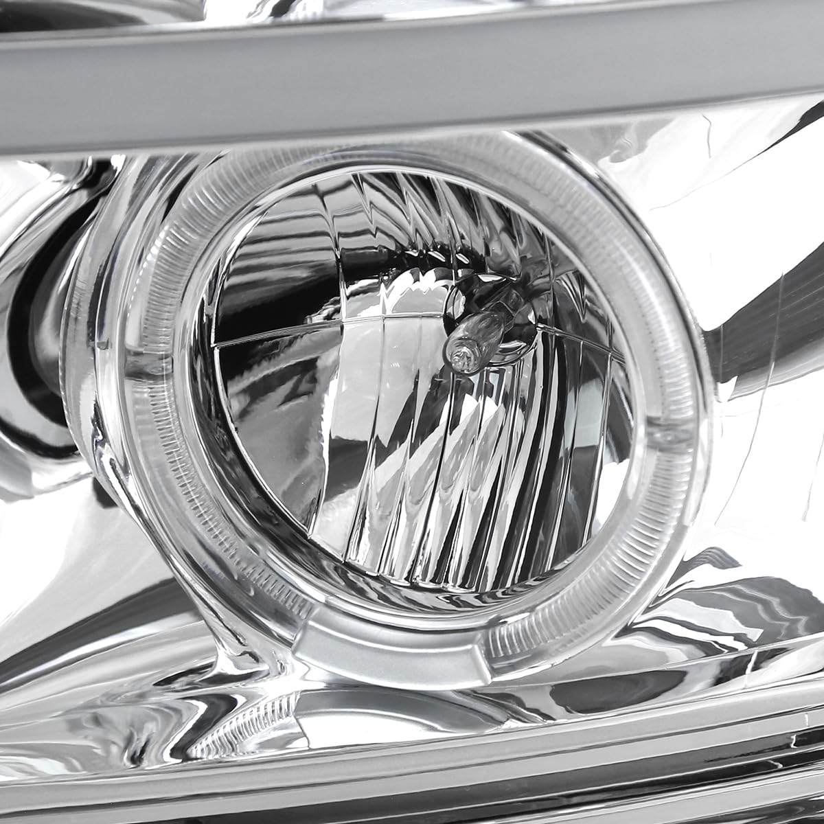 Dual Halo Projector Headlights SPEC-D TUNING Chrome Compatible with 2007-2013 Chevy Silverado 1500, 2007-2014 Silverado 2500 3500, Left + Right Pair Headlamps Assembly