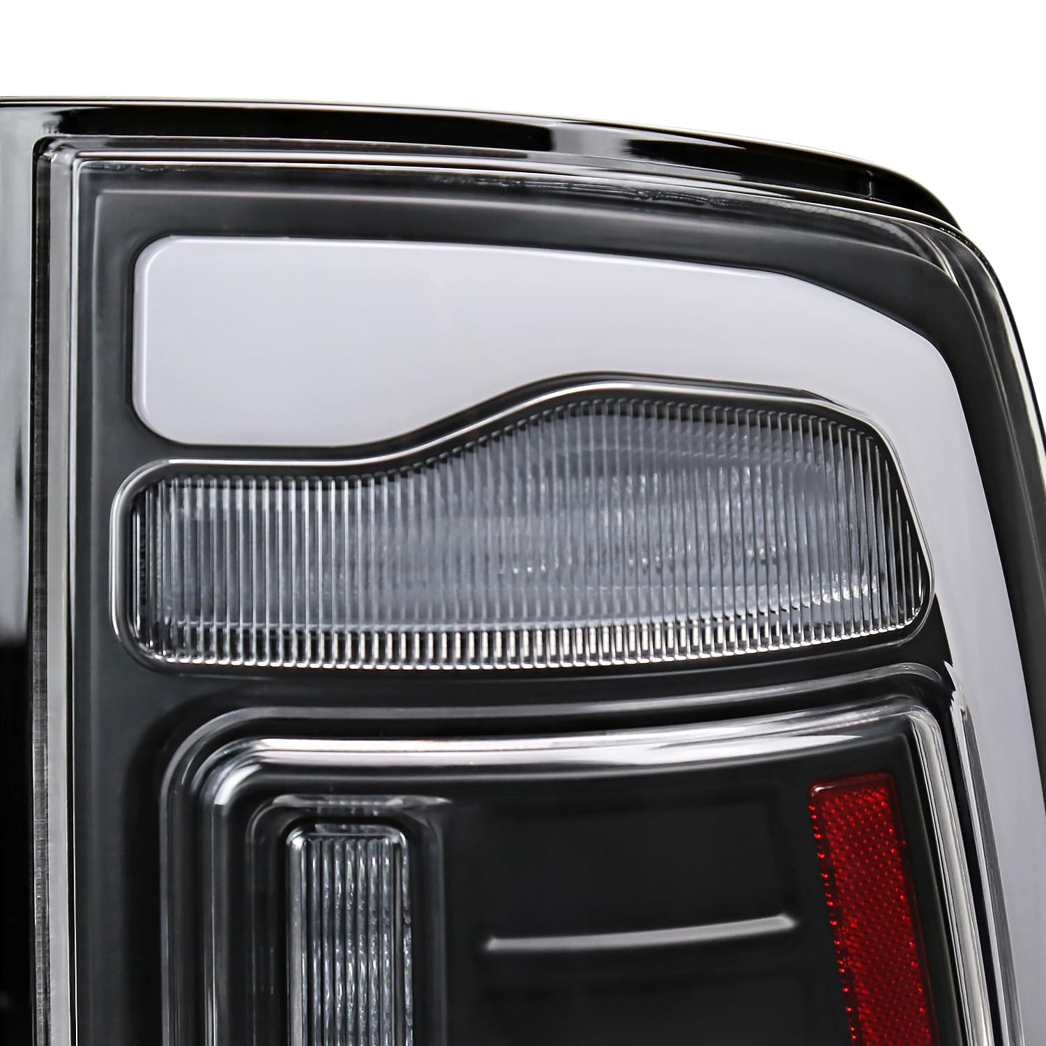 Black SPEC-D TUNING Sequential Tail Lights w/White LED Strip and Startup Animation Compatible with 2013-2018 Ram 1500 2500 3500, Left + Right Pair Assembly