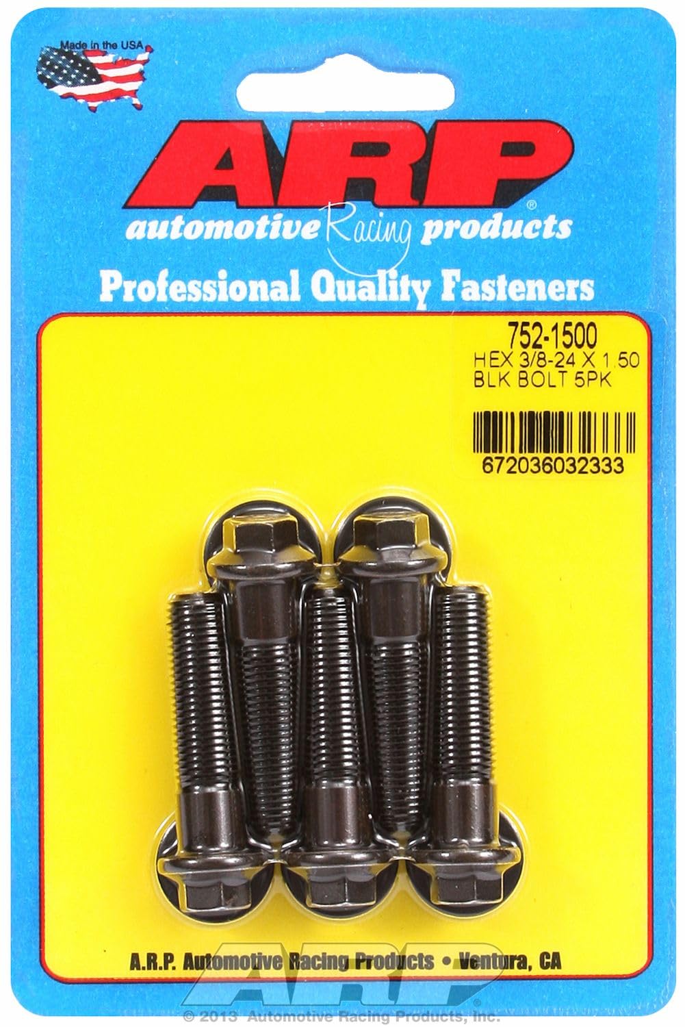 Hex ARP (752-1500) Oxide Bolt, Black