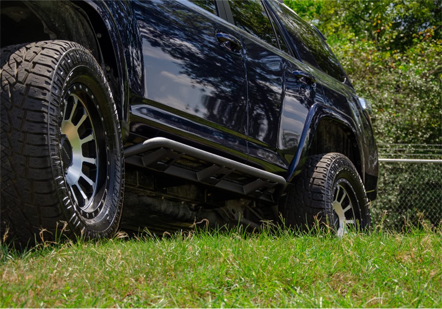 Trail Sliders RealTruck for Nissan Frontier | Cab Length, Heavy Duty 2" Tubing, Textured Black | TSN22CC-TX | Fits 2022-2025 Nissan Frontier Crew Cab