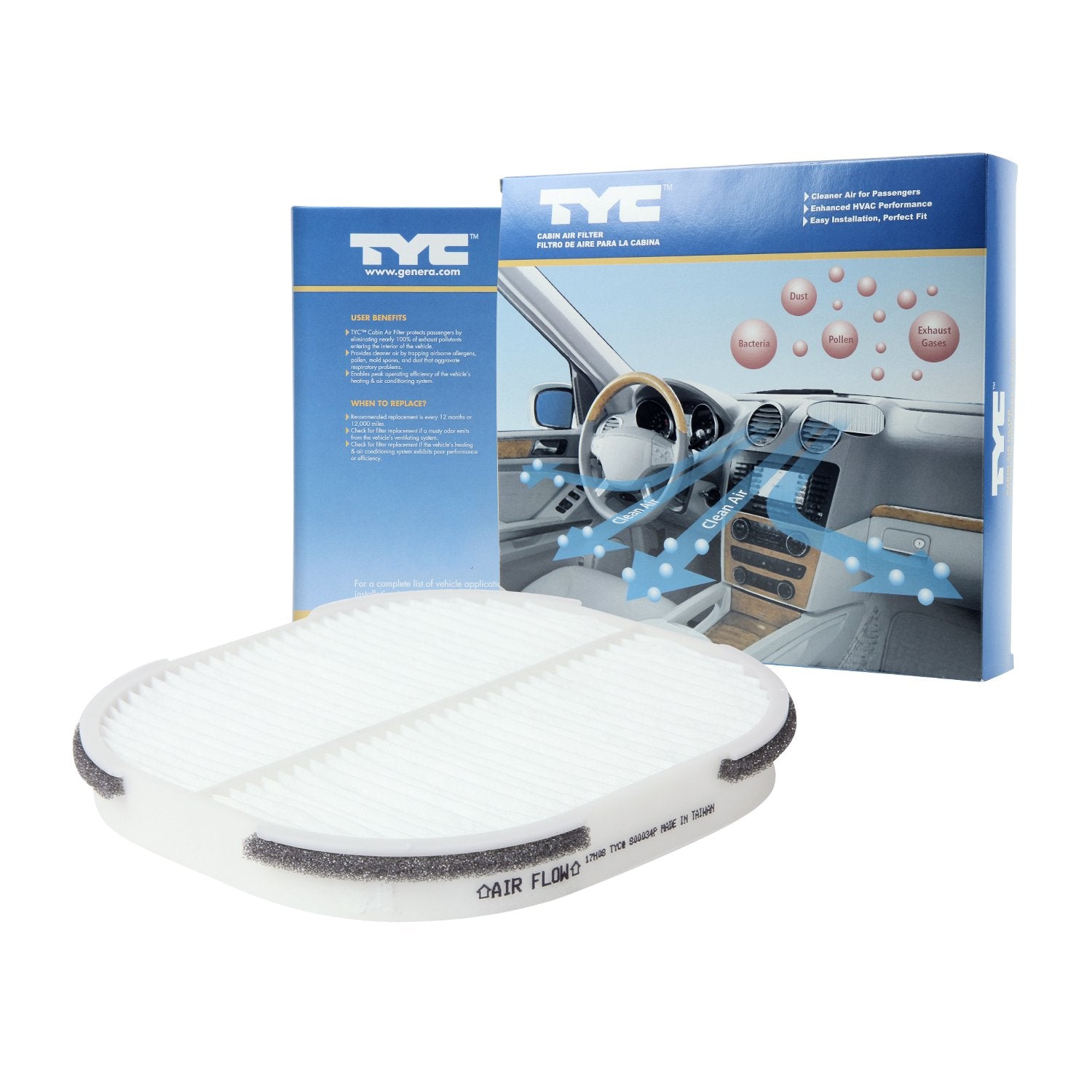 Cabin Air Filter TYC Compatible with 2000-2008 Honda S2000