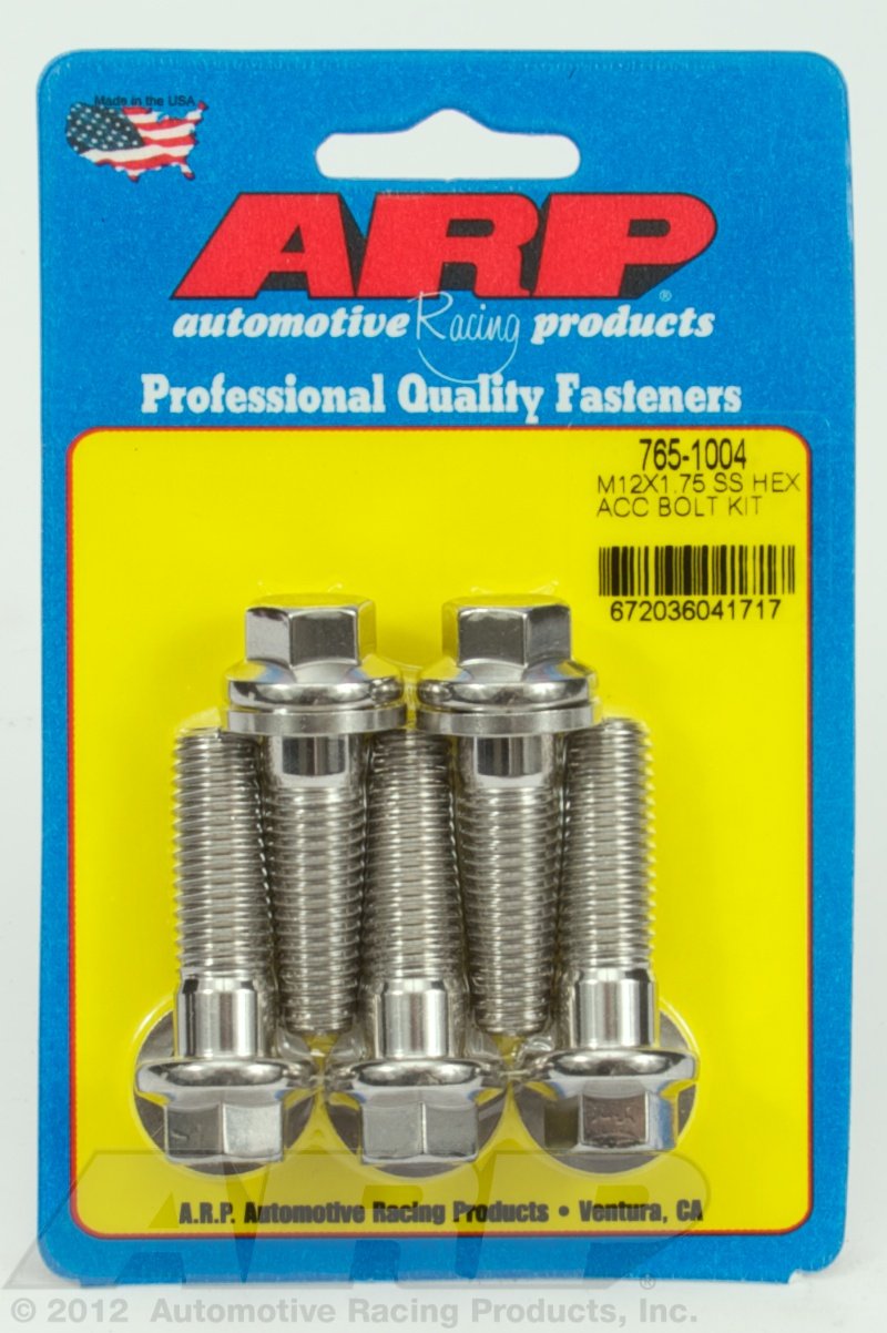 ARP Hex M12 x 1.75 x 40 Black SS Bolts (5/pkg)
