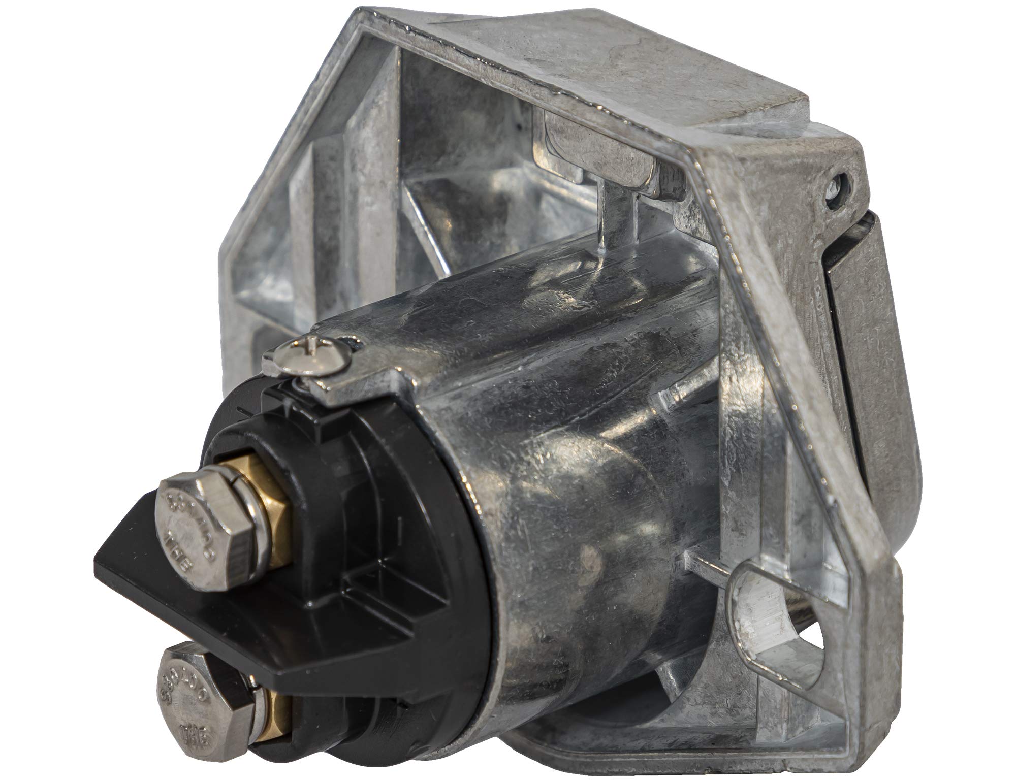 2-Way Buyers Products Die-Cast Zinc Trailer Connector -Truck Side - Vertical Pin Arrangement , White