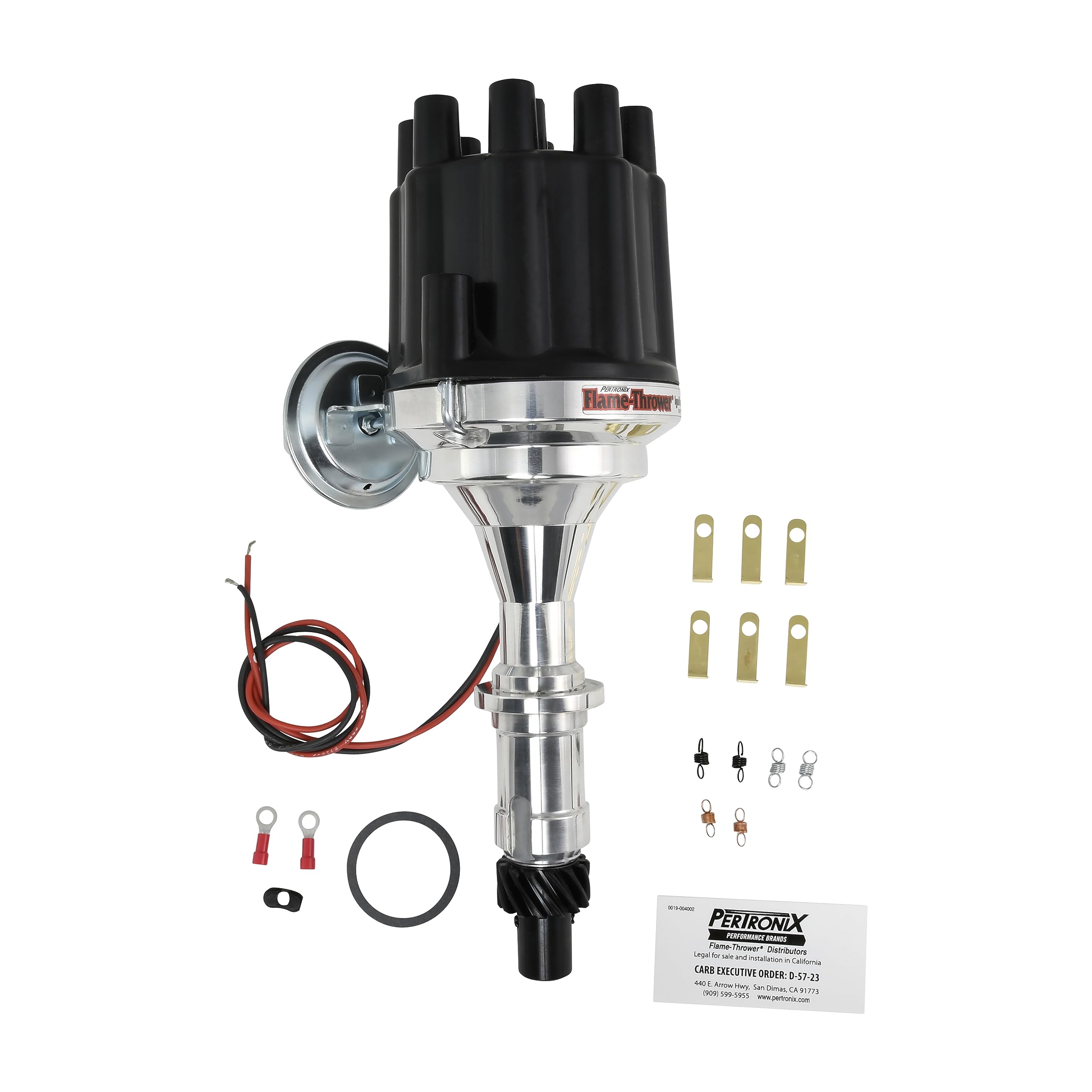 Pertronix D120700 Flame-Thrower Vacuum Advance Pontiac V8 Plug and Play Black Cap Billet Electronic Distributor with Ignitor II Technology for Pontiac V8