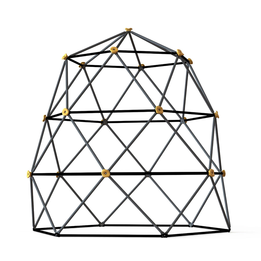 SummitPro 7.5ft Kids Outdoor Climber – gobaplay Climbing Dome, Metal Backyard Play Structure Playground Equipment with Rock Climbing Hand Grips