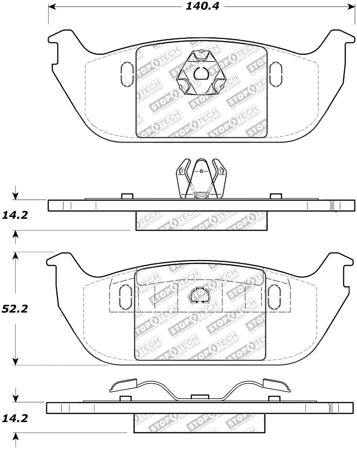 Brake Pads StopTech 305.09520 with Hardware Street Select
