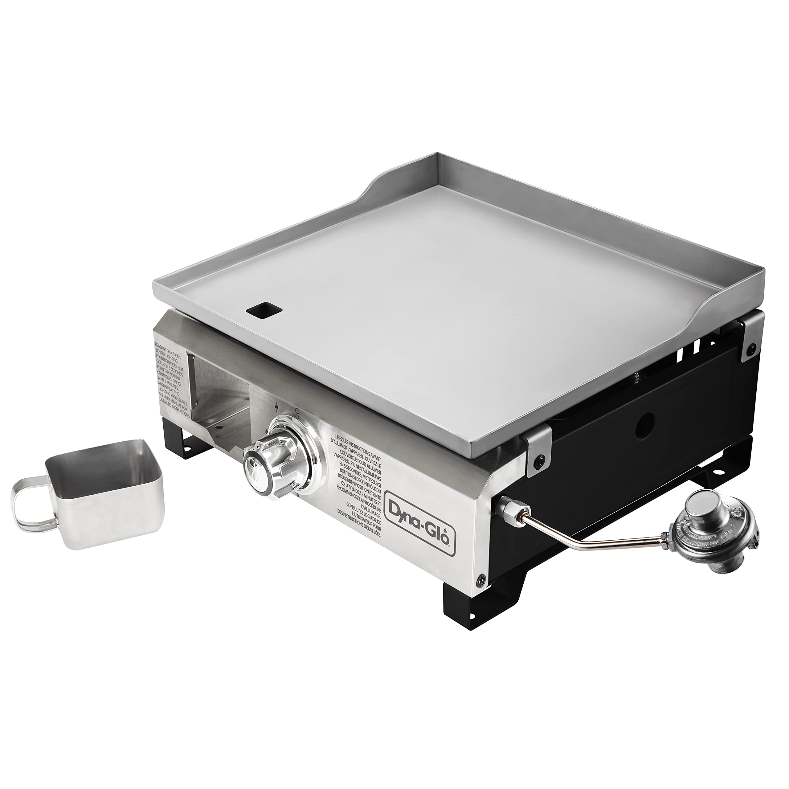 18,000 BTU Portable Liquid Propane Gas Griddle - Stainless Steel