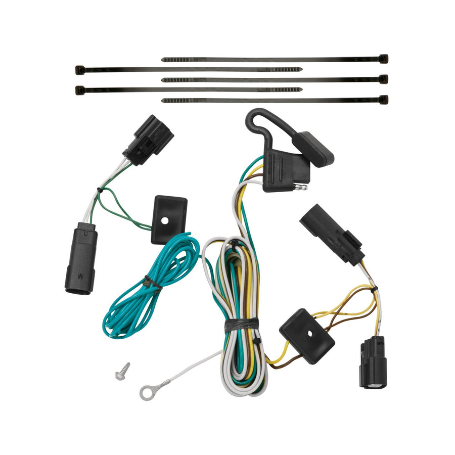 T-One® Tekonsha Harness T-Connector, 4-Way Flat, Compatible with Select Ford Flex, Black