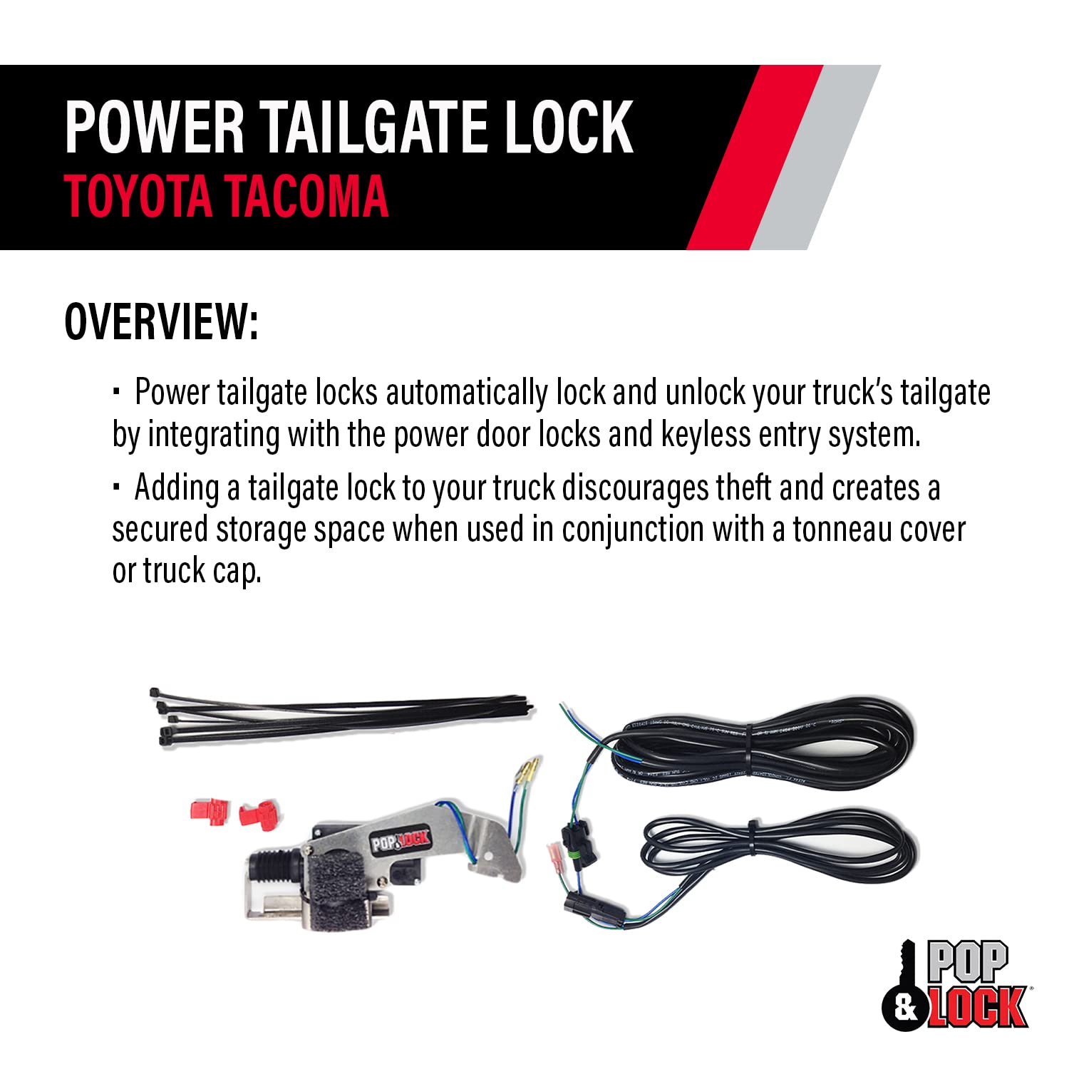 Power Tailgate Lock – Pop & Lock for Toyota Tacoma, Fits Models 2005 to 2015 (PL8521)