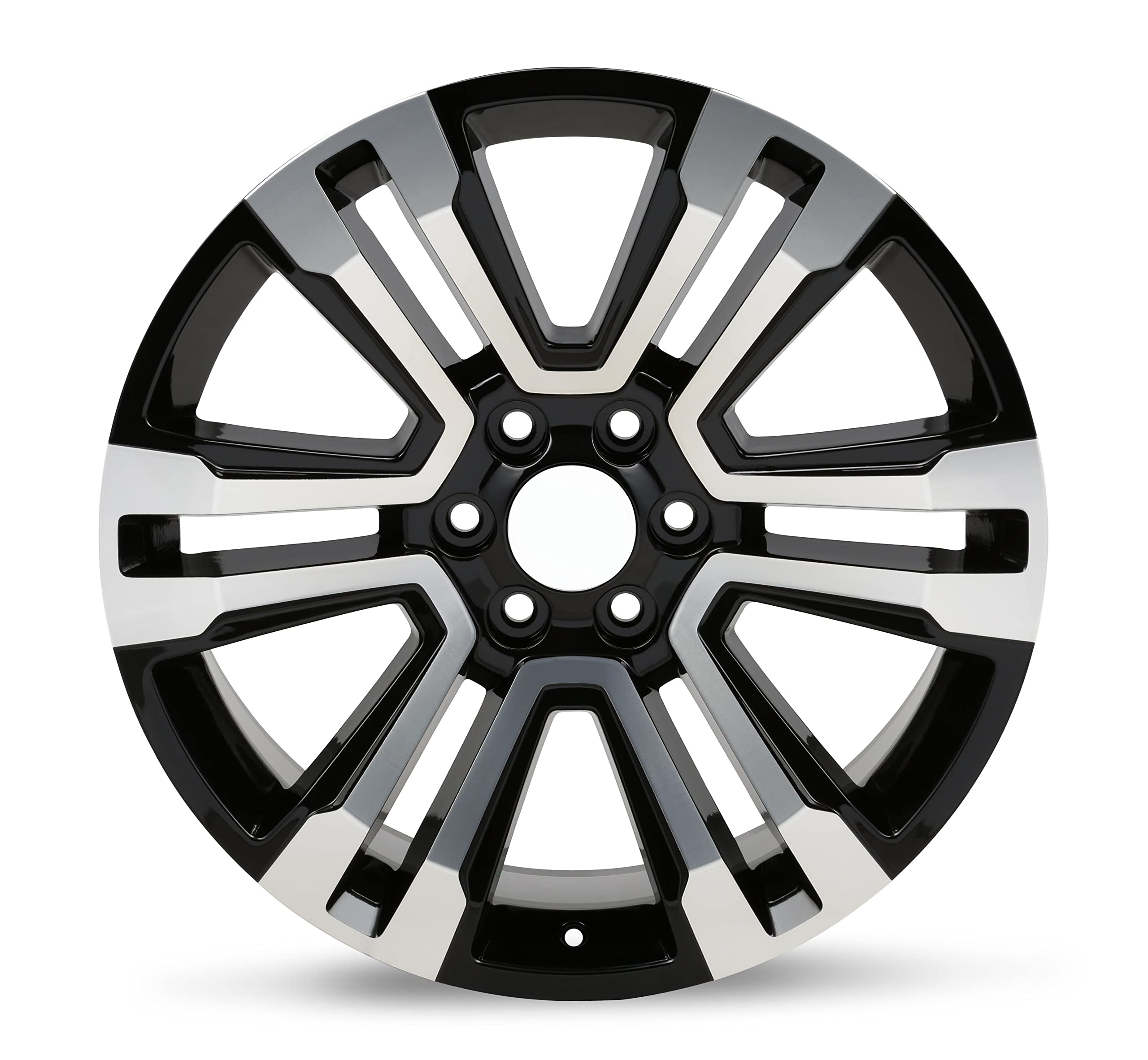 587 Series REV Wheels 587MB-2298328 - 22x9-6.1 bs - 6x5.5/6x139.7 -Black/Machine Lip