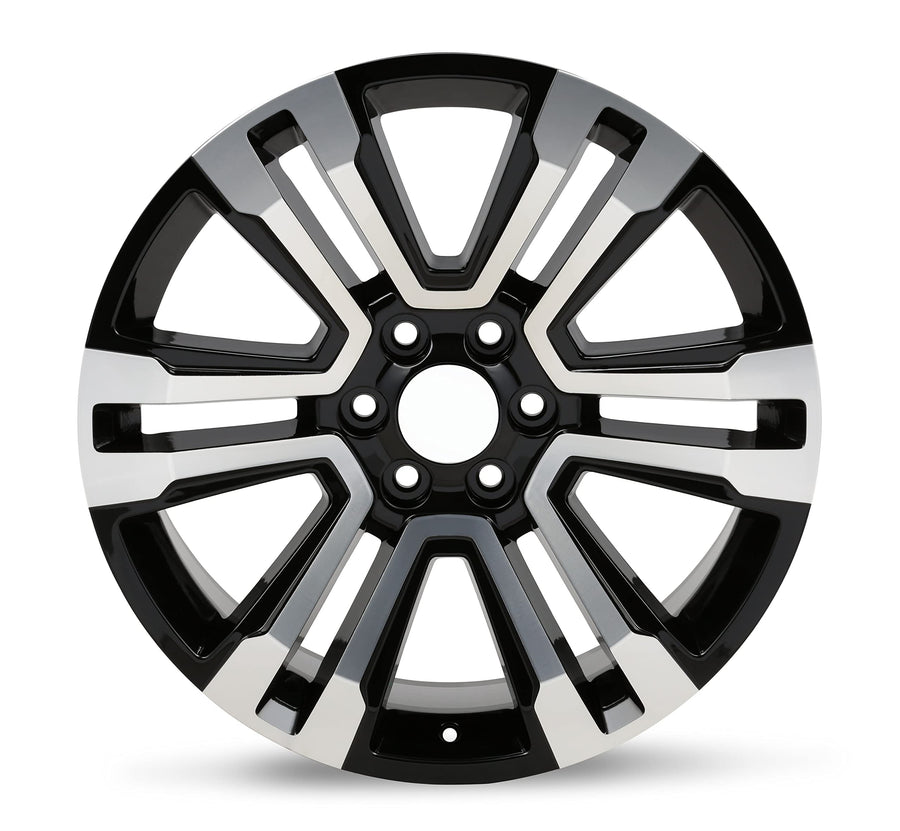 587 Series REV Wheels 587MB-2298328 - 22x9-6.1 bs - 6x5.5/6x139.7 -Black/Machine Lip