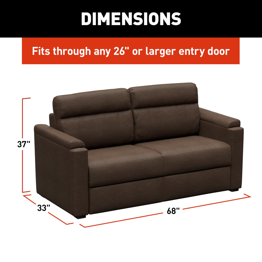 Thomas Payne 68" Satula Signature Heritage Series RV Clickback Sleeper Sofa with Automatic, Adjustable Fold-Out Legs, Four Reclining Positions, Easy Transition - 2024044225