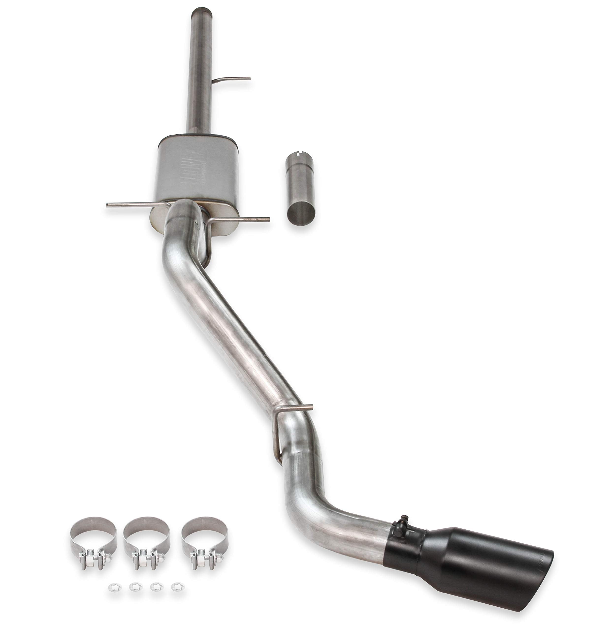 Flowmaster FlowFX 717857 Cat-Back Exhaust Kit 3 Inch 409 Stainless Steel 4.5 Inch Black Ceramic Stainless Steel Tips Compatible with 2014-2019 Classic Body Chevy Silverado GMC Sierra 1500 4.3L 5.3L