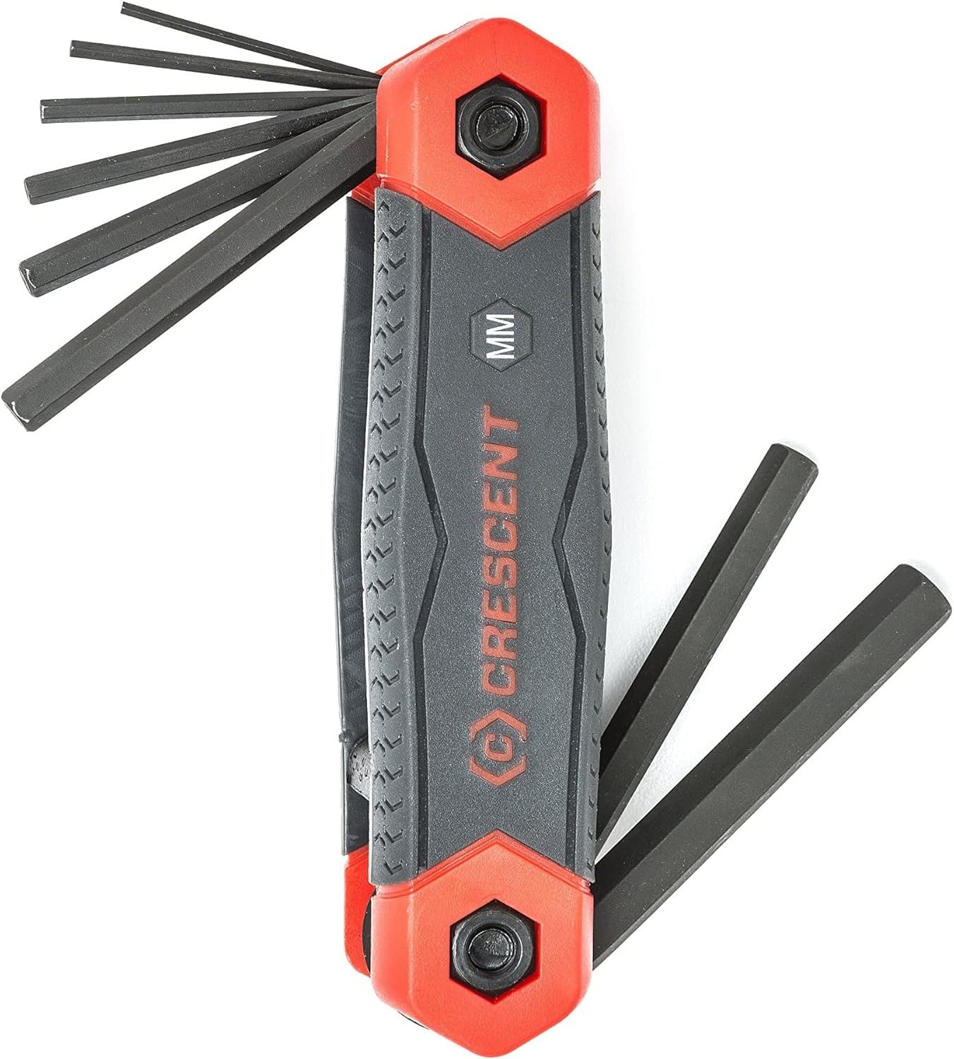 Crescent 8 Piece Dual Material Folding Metric Hex Key Set - CHKFM8, Black