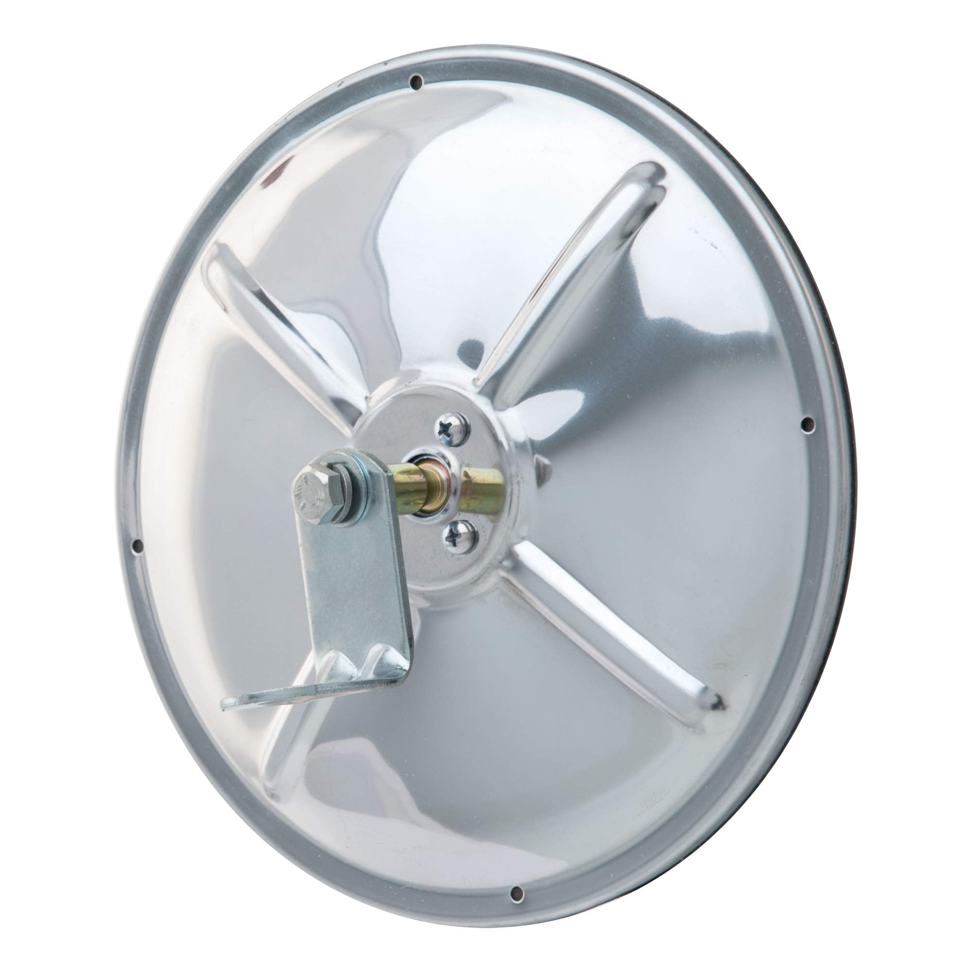 8-1/2-Inch RETRAC Stainless Steel Center-Mount Convex Mirror Head with J-Bracket, Universal Driver or Passenger Side
