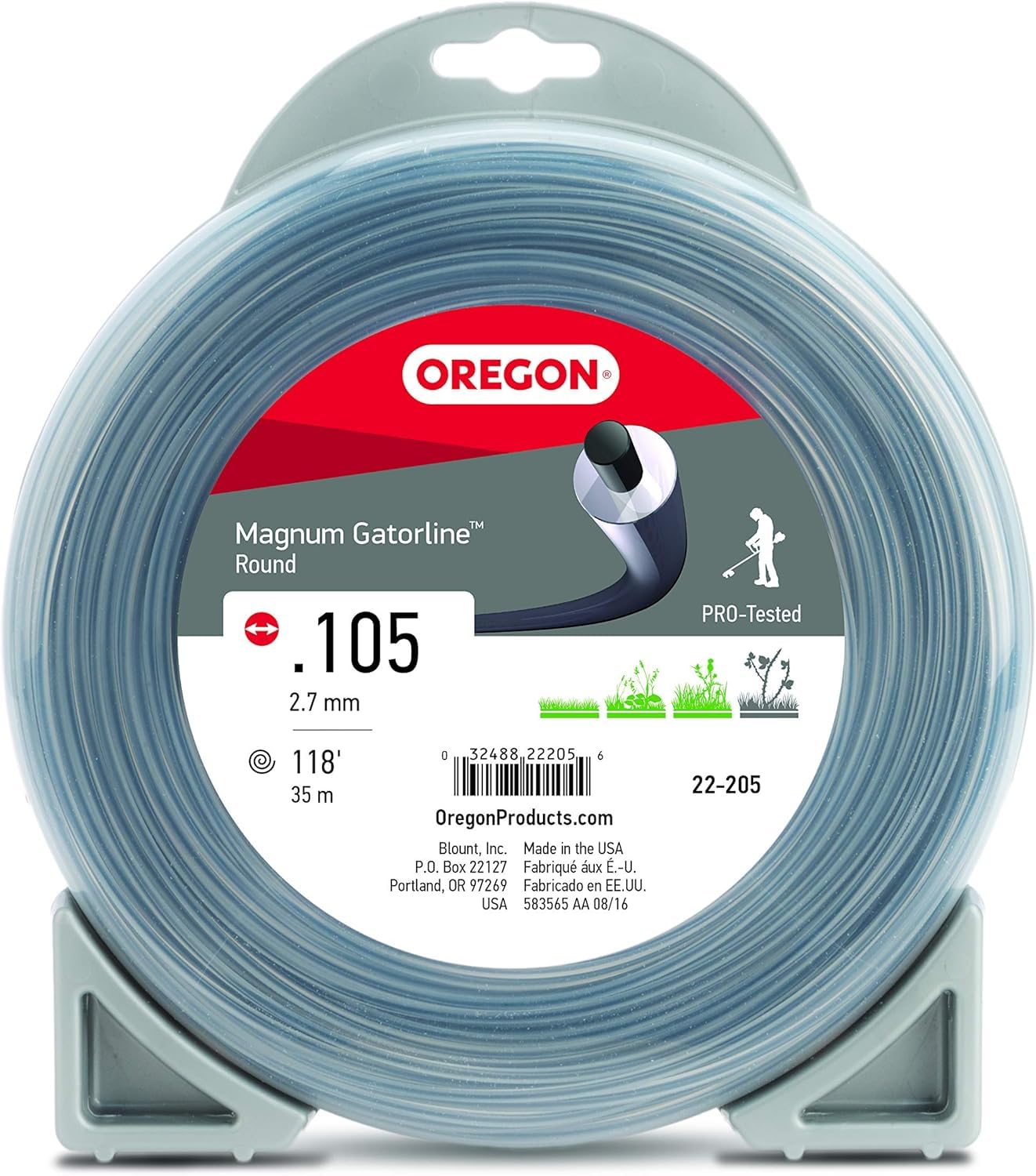 Magnum Gatorline Oregon 22-205 Round Trimmer Line .105-Inch by 114-Foot