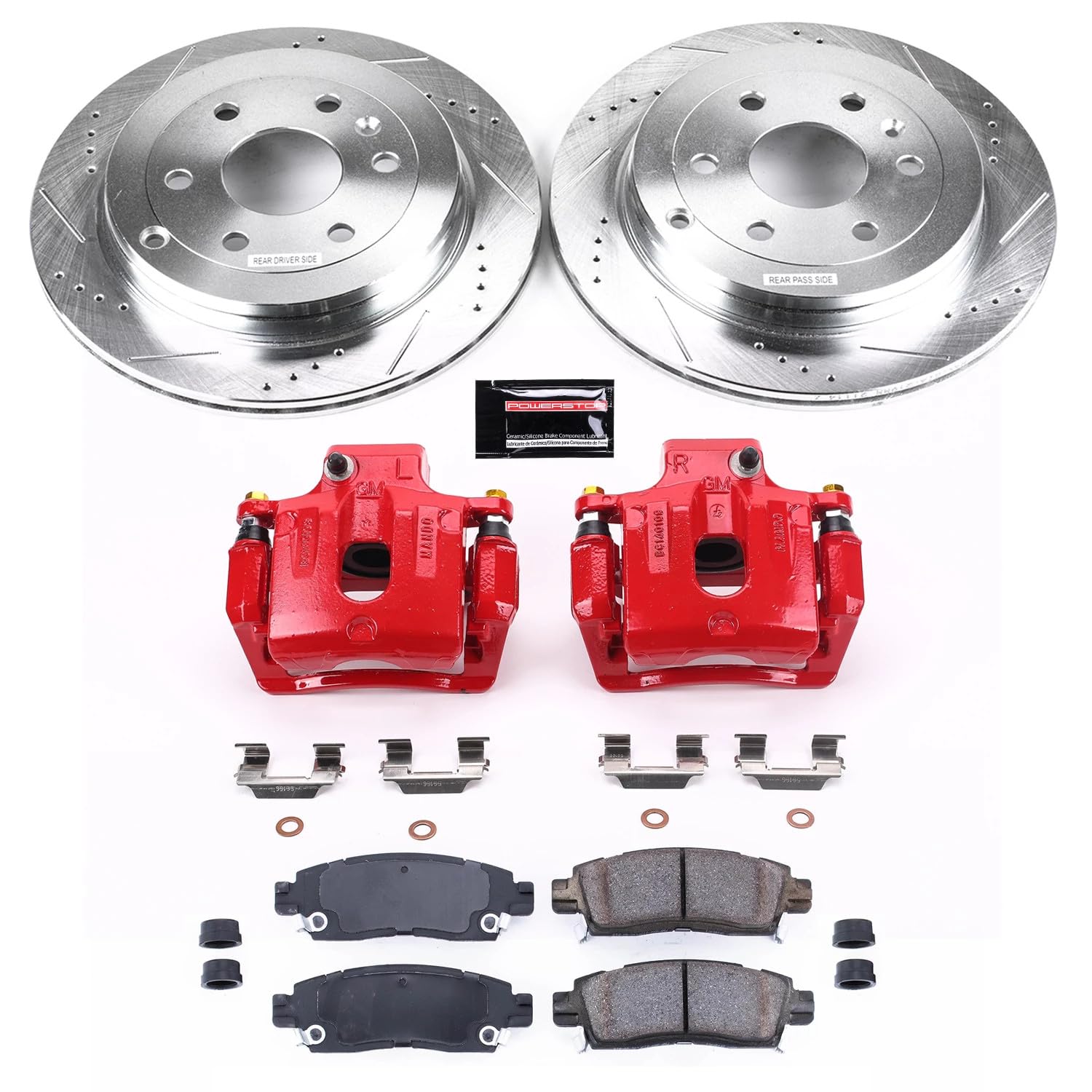 Power Stop Z23 Evolution Rear Brake Caliper Kit- Brake Pads, Brake Rotors, Brake Calipers For Buick Enclave, Chevrolet Traverse, GMC Acadia, GMC Acadia Limi, Saturn Outlook [Model Specific]