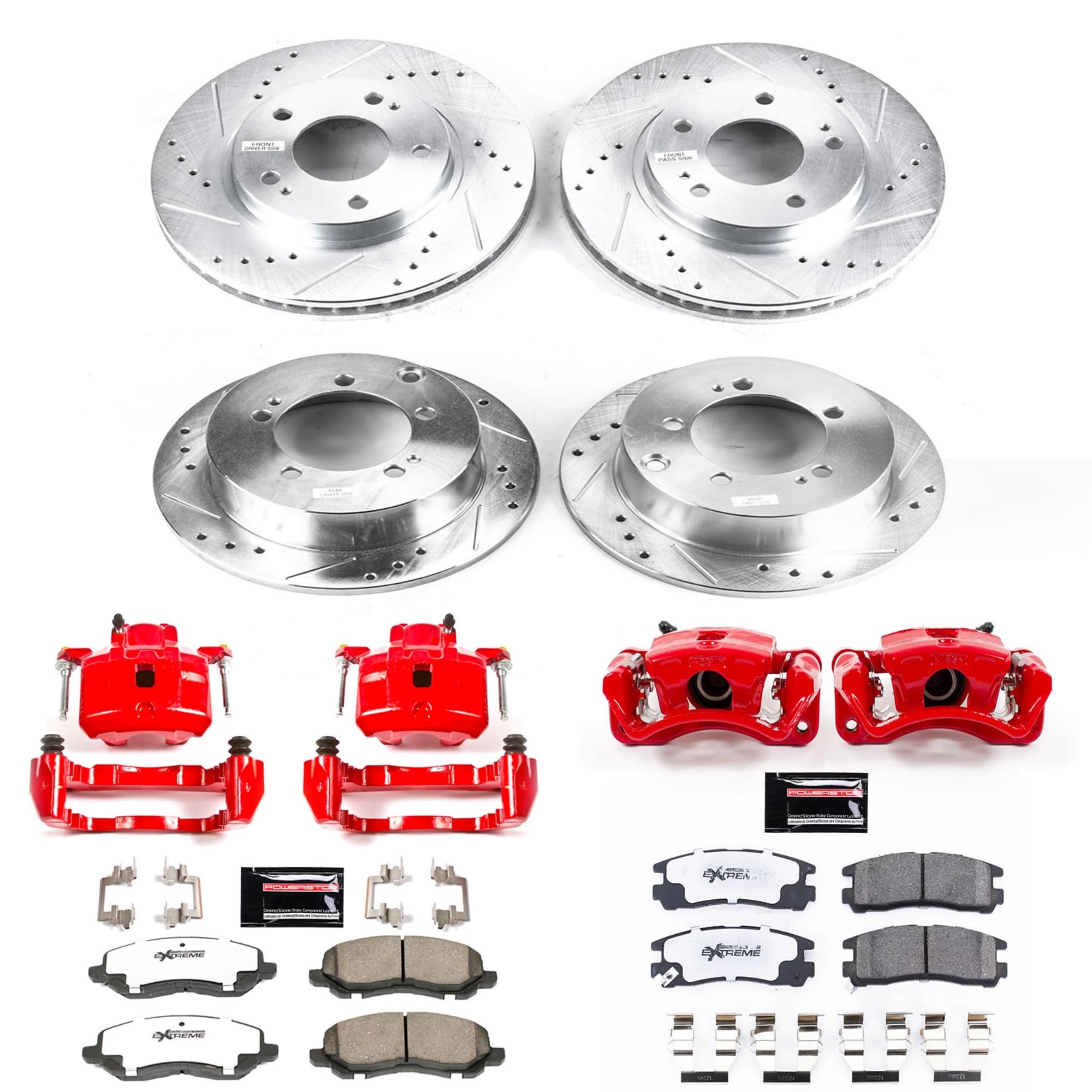 Power Stop Z26 KC1683-26 Front & Rear Street Warrior Brake Kit Chrysler Dodge Mitsubishi For Chrysler Sebring, Dodge Stratus, Mitsubishi Eclipse, Mitsubishi Galant [Model Specific]