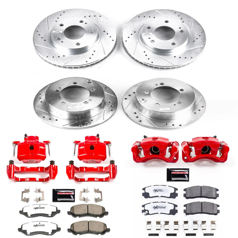 Power Stop Z26 KC1683-26 Front & Rear Street Warrior Brake Kit Chrysler Dodge Mitsubishi For Chrysler Sebring, Dodge Stratus, Mitsubishi Eclipse, Mitsubishi Galant [Model Specific]