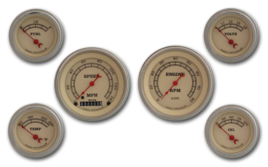 Vintage Series Classic Instruments VT01SLC 6 Gauge Set - GM
