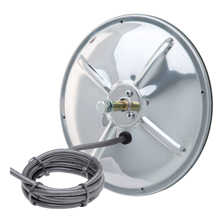 8-Inch Stainless Steel Center-Mount Heated Convex Mirror Head Retrac, Universal Driver or Passenger Side