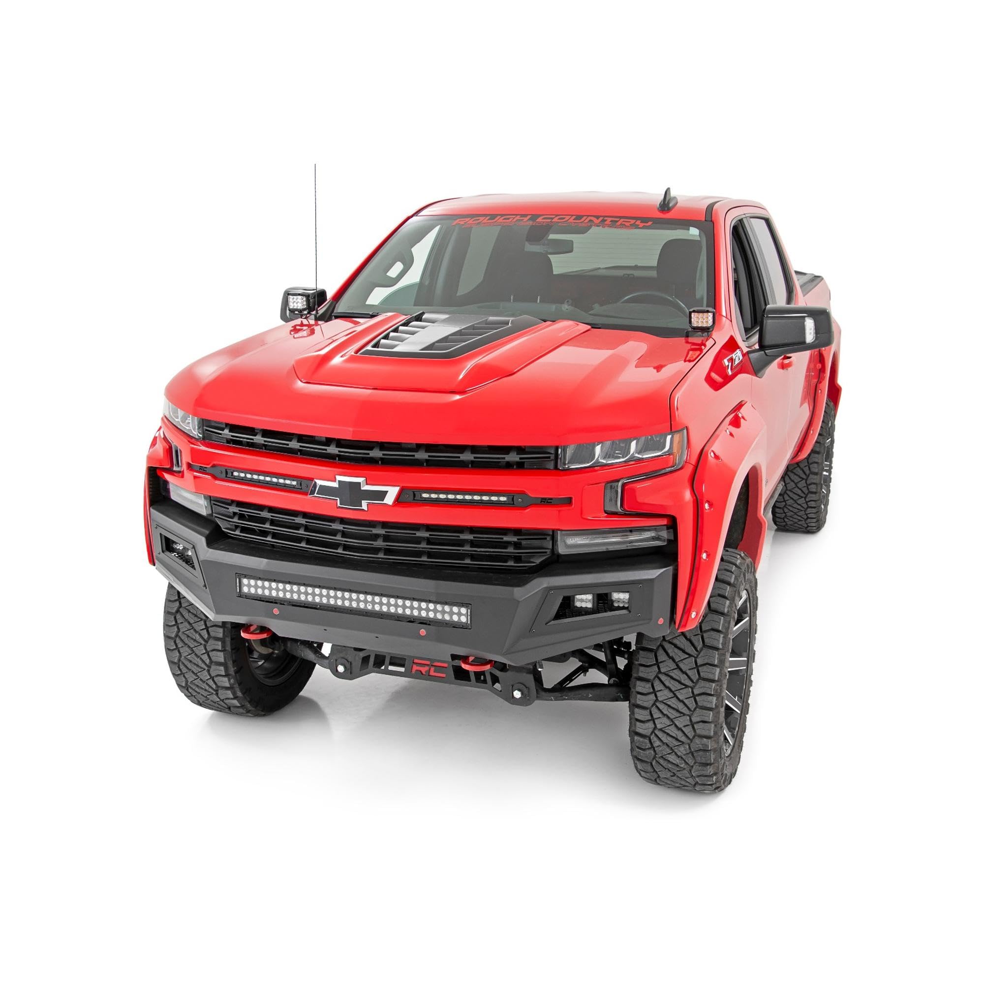 Rough Country Dual 2" Spot LED Ditch Light Kit Lower for Chevy Silverado 1500 (2019-2025) - 2X LED Light Pods, Spot Beam