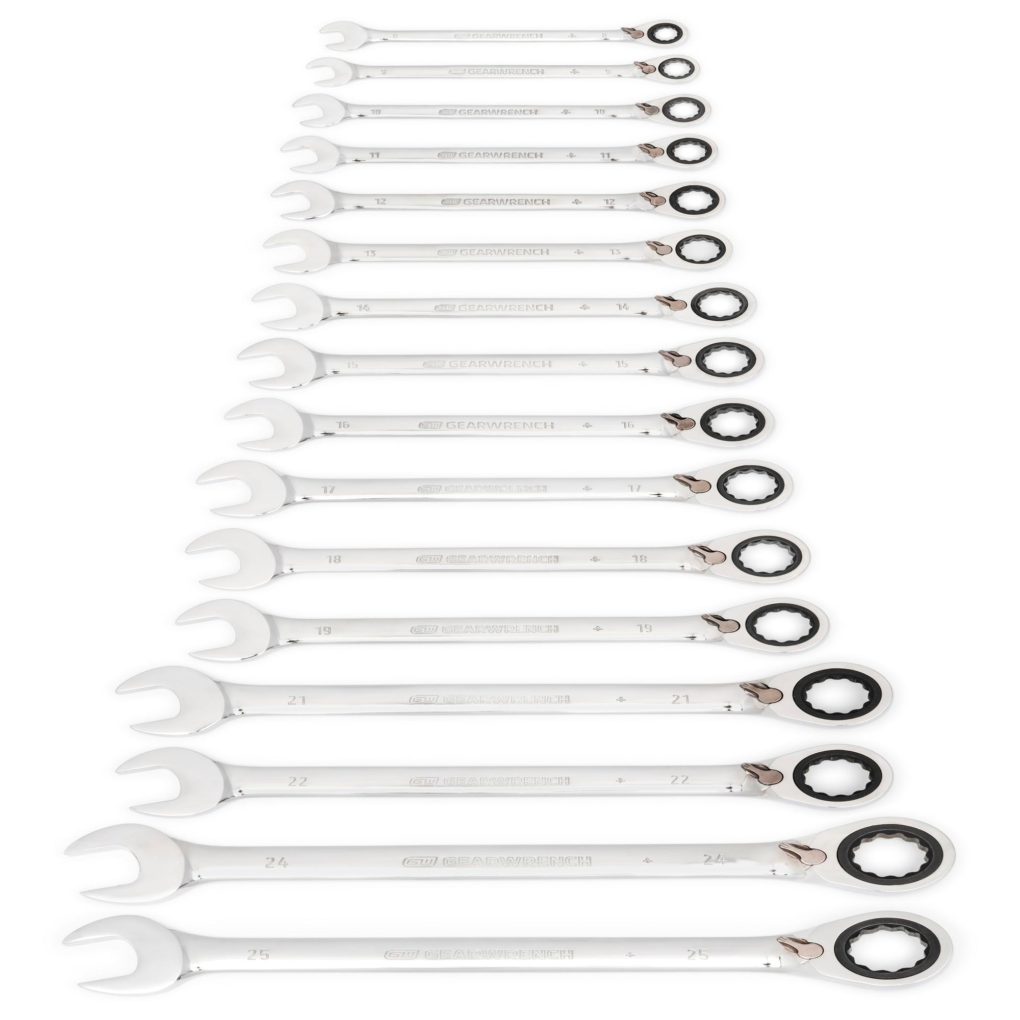 16 Pc. Reversible Combination Wrench Set GEAWRENCH, Metric - 9602N