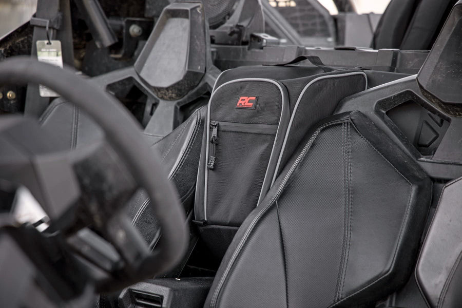 Center Storage Bag Rough Country for Polaris RZR Pro R - Water & Dust Resistant Nylon UTV Storage Organizer with Phone Pocket