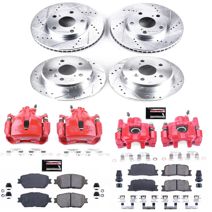 Power Stop Z23 Evolution KC1066 Front and Rear Brake Caliper Kit- Brake Rotors, Brake Pads, Brake Calipers For Toyota Camry 2002-2006 [Model Specific]