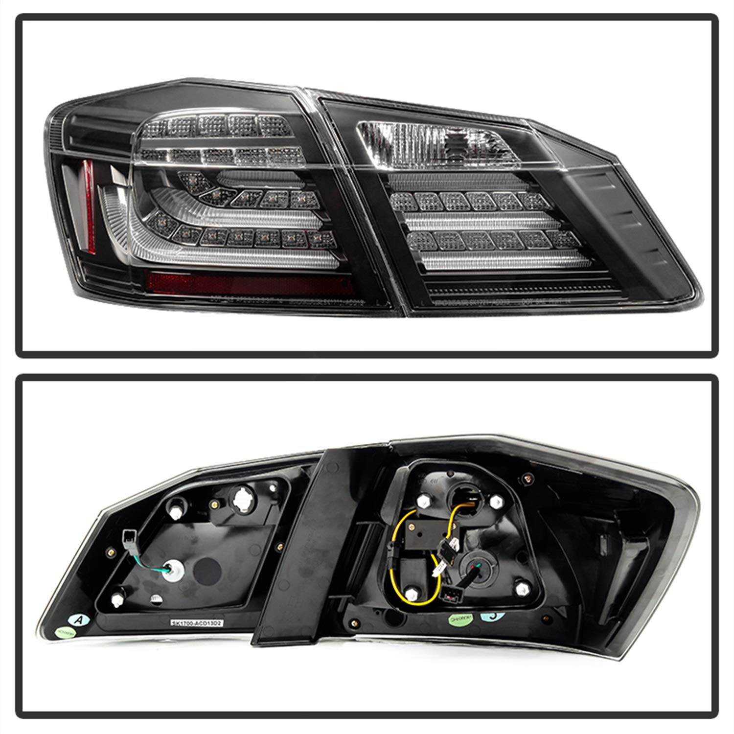 Honda Accord 2013-2015 Spyder 5082053 4DR (Original LED Version) LED Tail Lights - Black