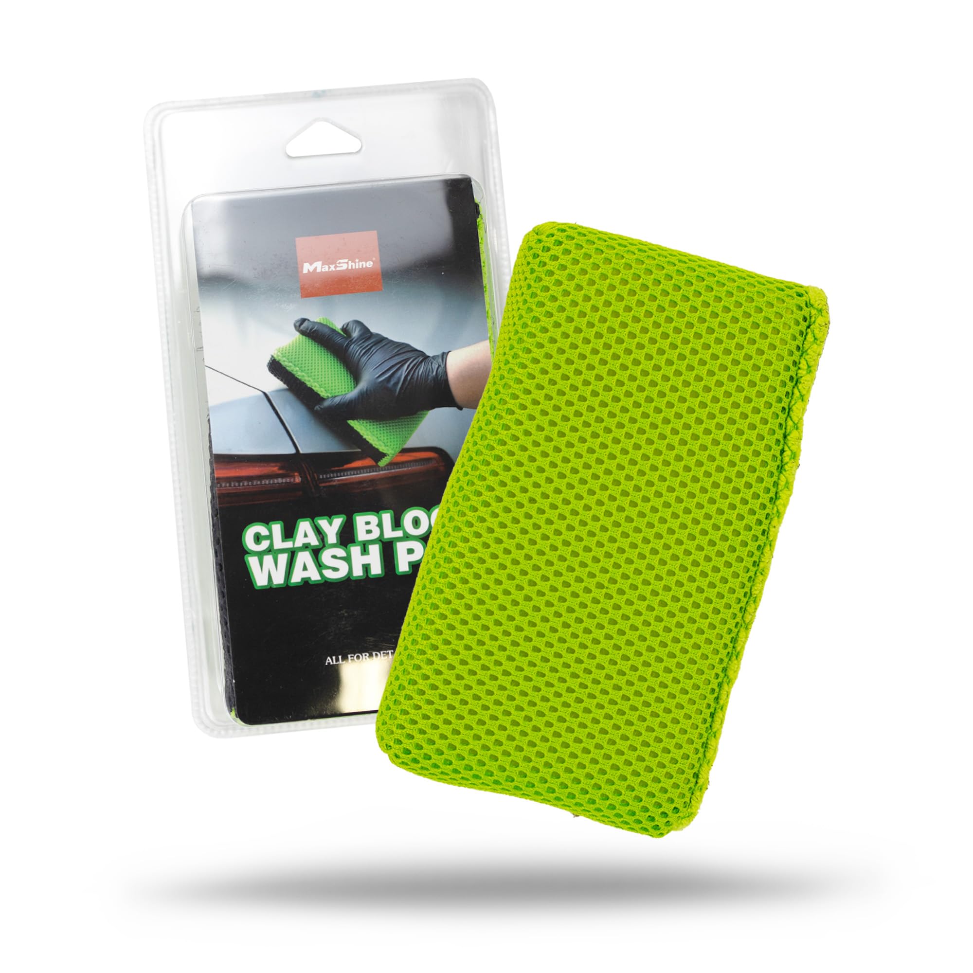 Maxshine Wash Pad Clay Block | Professional Car Detailing Alternative for Paint Decontamination & Surface Prep Reusable, Scratch-Safe, Removes Overspray, Water Spots, Light Contaminants